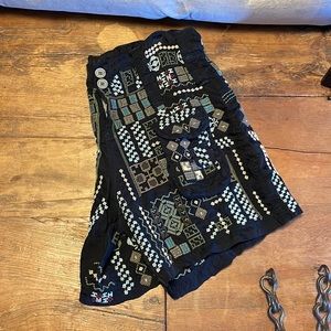 Johnny Was embroidered shorts.